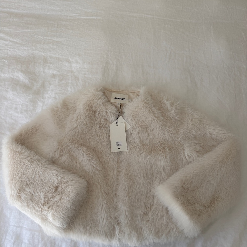 Apparis Plush Cream Faux-Fur Teddy Jacket